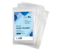 Raylu Paper - Sachets à Fermeture Automatique, 100 Unités Sac Refermable Zip, Transparent, Réutilisables, Usages Multiples, Fabriqués en Europe (12 x 18 cm)