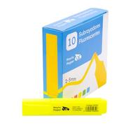 Raylu Paper Surligneurs Fluo Jaune avec Pointe Biseautée, Pack de 10 Highlighter Trait 2-5 mm, Surligneurs pour Organisation (Jaune, 10 pcs)