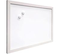 Raylu Paper - Tableau Blanc Magnétique Mural avec Cadre en Bois Blanc, Tableau Blanc Effaçable à Sec avec Deux Aimants pour Accrocher des Notes et des Photos (60 x 45 cm)