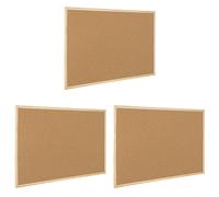 Raylu Paper® Tableau en liège naturel avec cadre en bois de pin, punaises et kit de montage 40 x 30 cm (Lot de 3)