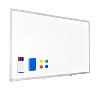 Raylu Paper - Tableau Magnétique Mural Blanc, Cadre Aluminium, Grand Tableau Blanc Effaçable à Sec avec Plateau à Marqueurs, 3 Feutres Effaçable, 4 Aimants, Effaceur et Kit de Montage (90 x 60 cm)