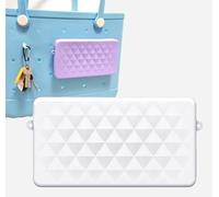 Raymall Pochette en silicone pour sac Bogg, accessoires à fermeture éclair, compatible avec Simple Modern Beach Tote L/XL, support de téléphone pour sac Bogg, s'adapte à tous les téléphones portables