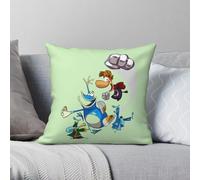 Rayman And Globox Taie d'oreiller carrée en polyester et lin avec fermeture éclair Motif imprimé