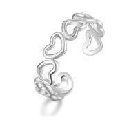Raymard Bague éternité en acier inoxydable pour femme - Taille 7 - Réglable - Ajouré - Empilable - Pour la Saint-Valentin, la fête des mères, Acier inoxydable, Aucune pierre précieuse