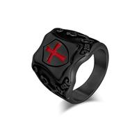 Raymard Bagues en acier inoxydable pour homme - Chevaliers templiers - Croix religieuse - Taille 7-12, Acier inoxydable, Aucune pierre précieuse