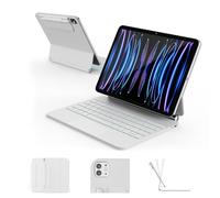 RAYMCRAFT Pour iPad Air 11" (M3 2025 / M2 2024) et iPad Pro 11" (1ère/2ème/3e/4e génération), clavier magique pour Air 4/5 11", touches rétroéclairées élastiques, surface résistante aux taches, pavé
