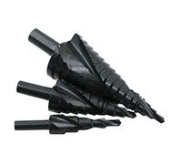 RAYMEK 3PCS / Set Spirale Cannelée Step Bits Nitrured HSS Spiral Bits Cobalt Step Bits Set for Métal Cone Triangular Shank Holes Metal Drill Bits