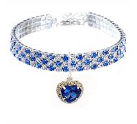 RayMinsino Collier élastique réglable avec pendentif en forme de cœur et strass pour animal domestique
