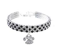 RayMinsino Collier pour Animal de Compagnie avec Diamants - Réglable - Pendentif en Forme de Griffe de cœur élastique - pour Chat et Chien - Petit Collier pour Animal Domestique