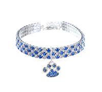 RayMinsino Collier pour Animal de Compagnie avec Diamants - Réglable - Pendentif en Forme de Griffe de cœur élastique - pour Chat et Chien - Petit Collier pour Animal Domestique
