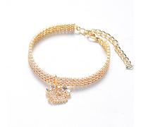 RayMinsino Collier pour animal de compagnie avec pendentif en forme de croix et de lettre en zircon avec trois diamants de drainage pour chat et chien
