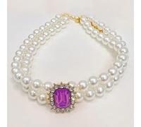 RayMinsino Collier réglable pour animal domestique avec strass et perles élastiques