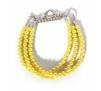RayMinsino Joli collier de perles pour fête d'anniversaire pour chat et chien (28 à 31 cm) (jaune)