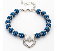 RayMinsino Pet Supplies Collier de perles avec pendentif en diamant pour chien et chat