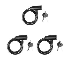 RAYMOND - Antivol vélo, moto, trottinette électrique - Cadenas Vélo, Moto - Cadenas pour vélo/scooter/trottinette - Antivol à câble spirale avec verrouillage à clés - Longueur 80cm - Câble : 8mm