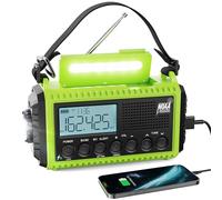 Raynic Radio d'urgence, radio météo 5000 mAh/18500 mWh, radio solaire à manivelle avec alerte AM/FM/SW/NOAA, chargeur de téléphone portable, prise casque, lampe de poche et sirène SOS