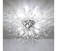 Rayofly Plafonnier moderne en cristal pour salon, feux d'artifice chromés K9 cristaux, plafonnier, 6 G9, lustre pour chambre à coucher, salle à manger, couloir