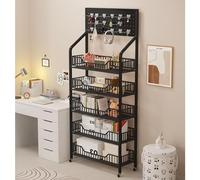 JLXJYS Présentoir au sol grand 5 étages pour snacks - 15 crochets - Noir B