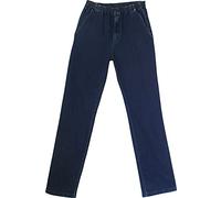 Rayon Hommes Le Détente Pantalon Jeans Extensible Disponible en Grande Taille Coupe Droite Poches Biais Coloris Bleu Ceinture Entièrement Élastiquée Taille Medium =46-48 FR Taille Francaise