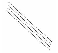 Rayon renforce inox noir 2,0mm avec tete coudee en 2,3mm l 290mm sapim avec ecro