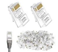 Rayong 100Pcs Connecteur Rj45 Cat6 Métal Blindé Fiche RJ45 Cat6 8P8C Via Une Prise Modulaire Ethernet pour Connecteur de Passe à Travers Ethernet Modulaire Plug
