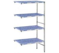 Rayonnage 500(p)x1051(l)mm modulaire en angle 4 niveaux blanc