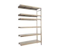 Rayonnage additionel mobile bois-métal léger sans vis 1600x1660x400 - 6 niveaux - SIMON RACK - 8425437074233