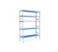 Rayonnage Aluminium 5 Niveaux Compatible Bac GN 1/1 - L 4710 à 5830 mm - Pujadas - 4940 mm blanc