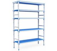 Rayonnage Aluminium 5 Niveaux Compatible Bac GN 2/3 - L 715 à 1950 mm - Pujadas - 1045 mm blanc