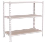 Rayonnage bois-métal léger sans vis 1000x1100x500 - 3 niveaux Blanc/Bois - SIMON RACK - 8425437086250