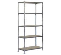 Rayonnage bois-métal léger sans vis 2000x1100x400 - 5 niveaux Bois - SIMON RACK - 8435104937341