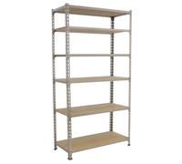 Rayonnage bois-métal léger sans vis 2500x900x400 - 6 niveaux Bois - SIMON RACK - 8435104955376