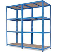 Rayonnage complet robuste, système enfichable, bleu, capacité de charge 265 kg par niveau, LxPxH 1800 x 500 x 1800 mm