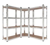 WilTec Rayonnage d‘Atelier Charge Lourde Etagères enfichables de Coin Kit Etagères de Cave Stockage Outil