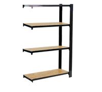 Rayonnage de bureau charge légère sans vis 1500x900x300 - 4 niveaux Anthracite - SIMON RACK - 8425437147333