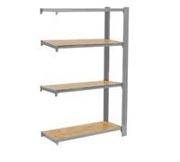 Rayonnage de bureau charge légère sans vis 1500x900x300 - 4 niveaux Gris - SIMON RACK - 8425437147814