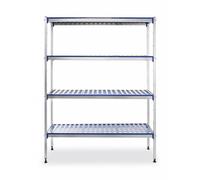 Rayonnage de stockage en Aluminium - Étagères en Polypropylène - 1280x405x(h)1685mm