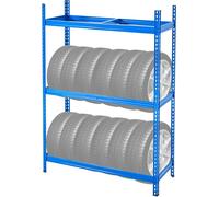 Rayonnage de stockage pour pneus, support de pneus à 2 niveaux - pour jusqu'à 12 pneus standard - design peu encombrant - construction robuste