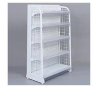 Rayonnage De Vente Au Détail À 5 niveaux, Présentoir Au Sol, Étagère Commerciale, Étagère De Supermarché, Étagères De Rangement Robustes, Pour Commerces De Détail, Épicerie(White,60x30x100cm)