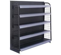 Rayonnage De Vente Au Détail À 5 niveaux, Présentoir Au Sol, Étagère Commerciale, Étagère De Supermarché, Étagères De Rangement Robustes, Pour Commerces De Détail, Épicerie(Black,80x30x100cm)