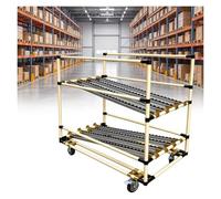 Rayonnage Dynamique Organisateur Stockage, Chariot Manutention Mobile | Étagère Dynamique Mobile, Avec Roulettes Verrouillables,Station Emballage Usine Garage Auto, 200kg Robuste(160x70x100cm)