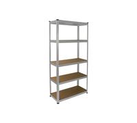 Rayonnage E-Rax à 5 Niveaux en Acier Galvanisé 90 x 40 x 180 cm Charge de 1000KG Argent G