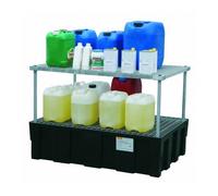 Rayonnage EURO-PE 2 niveaux - Pour huiles, fioul, gasoil, produits chimiques - CEMO