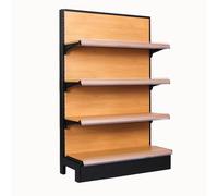 Rayonnage Gondole 4 Niveaux Aspect Bois - Capacité 90 kg par Niveau, Montage Sans Outils, Gondole Display Retail pour Supermarché et Commerce(73 * 165cm/28.7 * 64.9in)