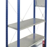 Rayonnage industriel Tôlé 200 - Galvanisé - P. 40 cm - A tablettes pleines - Elément Départ