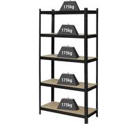 Rayonnage lourd TOOLCRAFT KCT20CP 175 kg (l x H x P) 900 x 1800 x 400 mm métal, Fibres dures anthracite/noir panneau dur