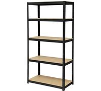 Rayonnage lourd TOOLCRAFT TO-8689791 265 kg (l x H x P) 900 x 1800 x 450 mm métal, MDF mat noir bois