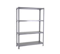 Rayonnage métallique léger sans vis 1500x1200x300 - 4 niveaux Gris - SIMON RACK - 8425437091568
