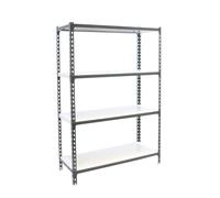 Rayonnage métallique léger sans vis 1500x900x500 - 4 niveaux Anthracite/Blanc - SIMON RACK - 8425437097768