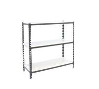 Rayonnage métallique léger sans vis 900x900x300 - 3 niveaux Anthracite/Blanc - SIMON RACK - 8425437096952